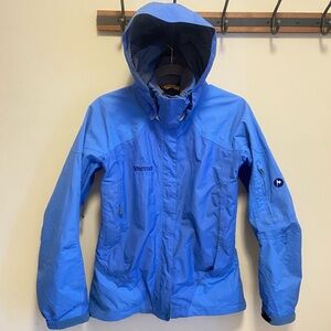 Marmot Jacket Womens Small Blue Hooded Ski Snow Shell Waterproof Rain